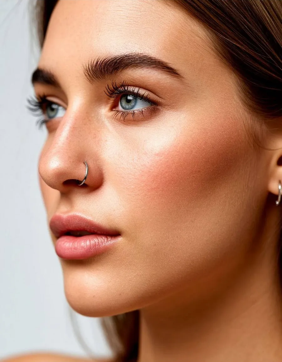 Vladı S Burun Kanadı Piercing Tıklanabilir Halka 174648349 Gri