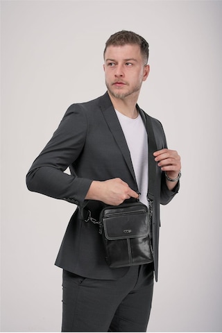 Ççs 31602 Hakiki Deri Askılı Çanta Siyah