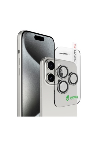 Buddıes Apple Uyumlu iPhone 16 Pro / 16 Pro Max Kamera Lens Koruyucu Sılver Gümüş