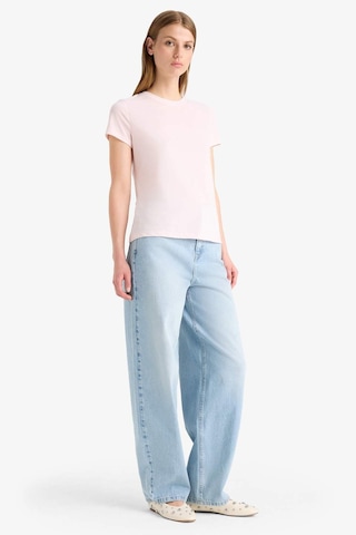 Defacto Regular Fit Bisiklet Yaka Basic Düz Kısa Kollu Tişört F4213axnspn38 Pembe