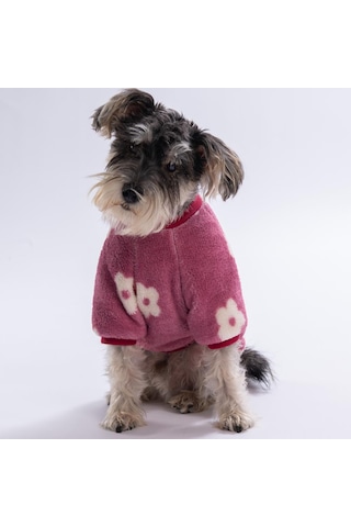 Pembe Çiçek Desenli Pink Blossom Sweat Dar Kalıp Kedi Köpek Sweati Kedi Köpek Kıyafeti Köpek Peluşu Sıcak Tutan Sweat
