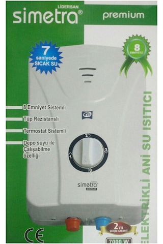 Simetra Premium Ani Su Isıtıcı 8 Emniyetli Elektrikli Şofben SMT120095 Simetra Premium Ani Su Isıtıcı 8 Emniyetli Elektrikli Şofben SMT120095