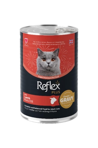 Reflex Plus Sos İçinde Parça Kuzulu Yetişkin Kedi Konservesi 400gr