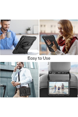 Samsung Galaxy Uyumlu S9 Fe 10.9'' Sm-x510 Kılıf Askılı Zırh Tank Stand