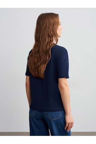 Dilvin 3683 Basic T-shirt-Koyu Lacivert