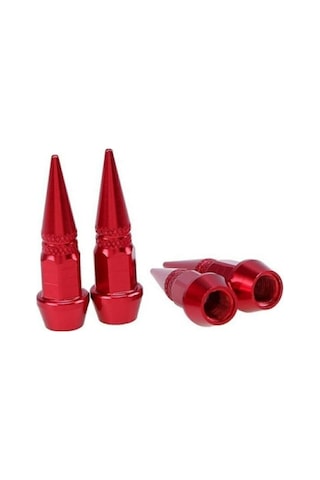 Alüminyum Sivri Sibop Kapağı Kırmızı 4'lü 45mm