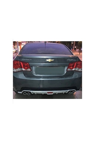 Chevrolet Cruze Sedan Gri Difüzör Difizör Yuvarlak Egzoz Görünüm Kulaklı Tip 2008 - 2015 Uyumlu