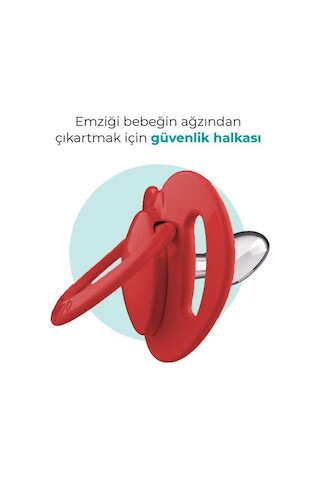 Mamajoo Ortodontik Emzik Seti 0 Ay+ Kırmızı & Beyaz | İkili, Silikon, Damaklı | Sterilizasyon & Saklama Kabı