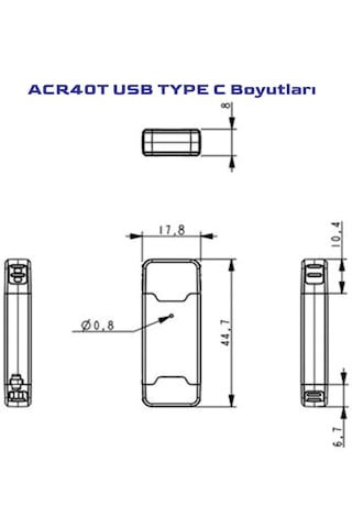 Acr40t Type-c Temaslı Akıllı S/c Kart & E-imza Okuyucu/kodlayıc