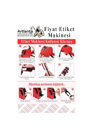 Etiket Makinesi Mavi 1 Adet Yeşil Fiyat Etiketi 10 Rulo Sekiz Haneli Fiyat Etiketi Makinası Lira Dolar Euro Dayanıklı