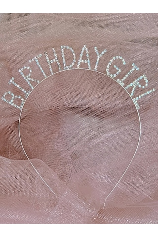 Doğum Günü Kızı Birthday Girl Metal Kristal Taşlı Taç Çok Renkli