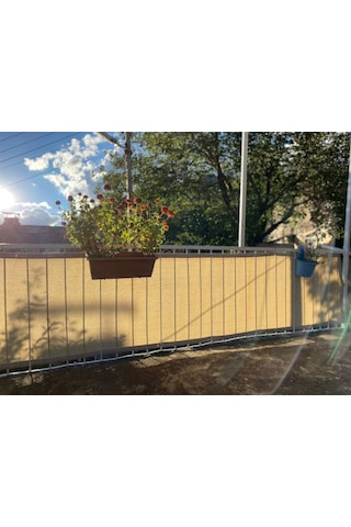 Morilu Çit Filesi - Gölgelik File - 95'Lik Şeritli Halkalı - Krem - Gölgelik Tente - Araba Güneşlik - Çit Örtüsü