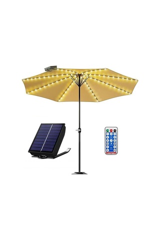 Yifomall Güneş Enerjili Şemsiye Işığı, 8 Fonksiyonlu, Usb Şarjlı, 40 Saat Süre, Ip67, 104 Led, Islak Beyaz, Çadır/plaj Işığı Beyaz
