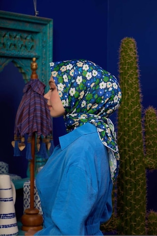 İpekhan Marrakech Koleksiyon Soft Eşarp 1192 - 07 Yeşil/somon Yeşil/somon