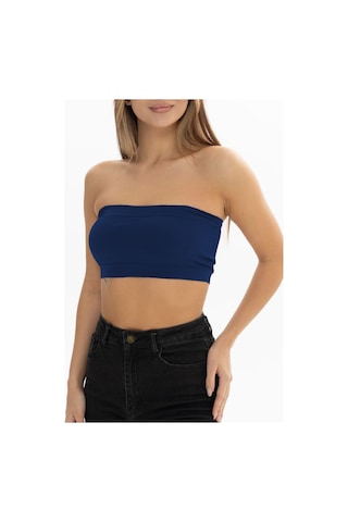 Mistirik Palude Model Straplez Bluz Örme Semaless Mdeol Bluz Bondeo Lacivert Renk Lacivert