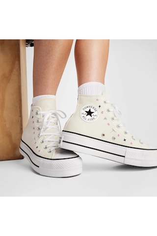 Converse Chuck Taylor All Star Lift Platform Celestial Kadın Krem Sneaker
