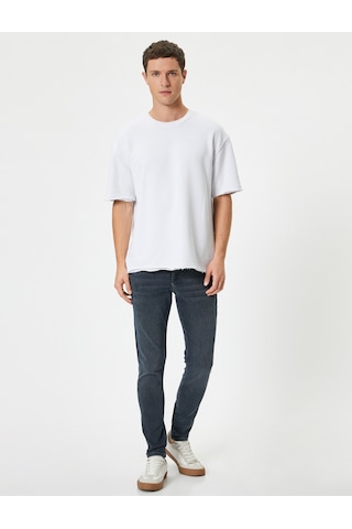 Koton Skinny Fit Kot Pantolon - Michael Jean İndigo Stone 4sam40125nd İndigo - Taş