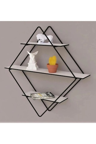 Mydesign Trigon Üçgen Siyah Duvar Rafı