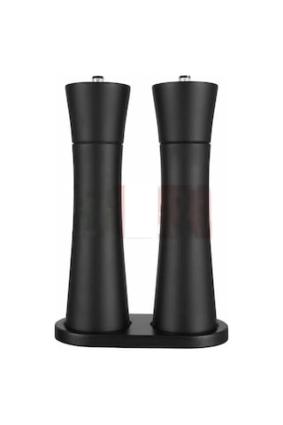 Jialan Ahşap Küçük Bel Biber Değirmeni Seti Seramik Çekirdek Siyah