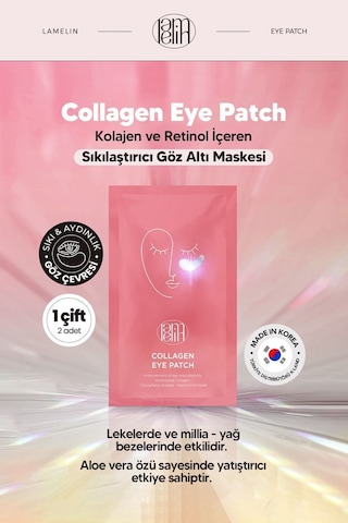 Lamelin Allantoin, Kolajen ve Retinol İçeren Sıkılaştırıcı Göz Altı Maskesi Lamelin Collagen Eye Patch