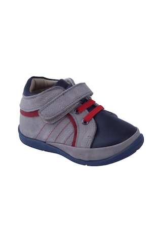 Angelokids Perlina 00101 Deri Ortopedik Destekli Ilk Adım Ayakkabısı 19-21 (415377115) Gri - Lacivert