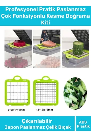 Premium Pratik Paslanmaz Çelik Ev Mutfak Kamp Piknik Çok Fonksiyonlu Kesme Doğrama Kiti