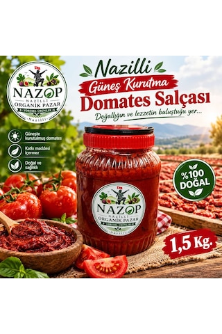 Nazop Domates Salçası Nazilli Güneş Kurutma 1,5 Kg.