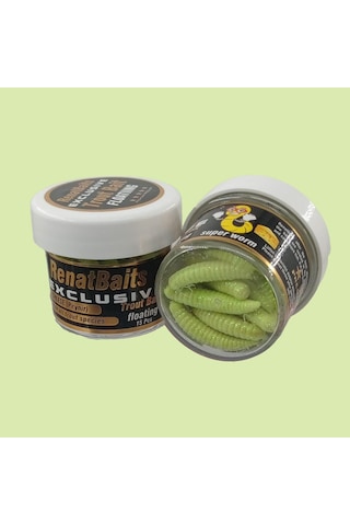 Renat Trout Bait Peynir Kokulu Silikon Kurtçuk Alabalık Yemi 15 Pcs - Küf Yeşili-9562