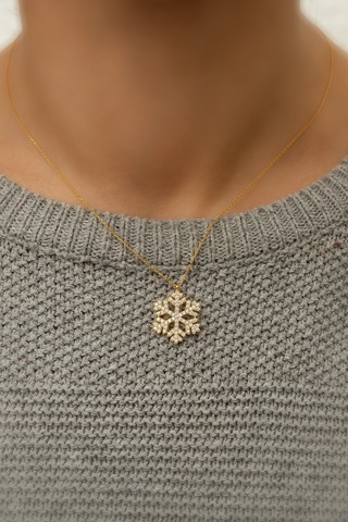 Kartanesi Kolye - 14 Ayar Altın Kaplama 925 Ayar Gümüş - Uvps100178