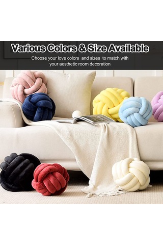 Symbee Yumuşak Düğüm Yastık - Çok Amaçlı Dekoratif Ve Rahat - 20cm Siyah Siyah