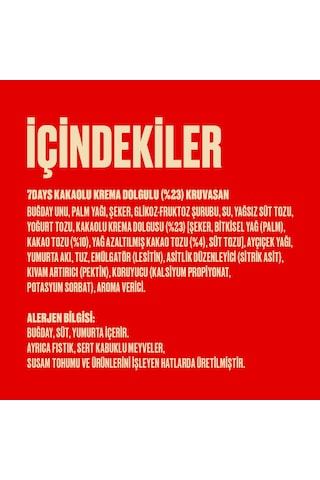 7Days Kakao Kremalı Kruvasan 8'li Paket x 6 adet