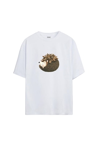 Ogc Kirpi Oversize Unisex T-shirt Beyaz