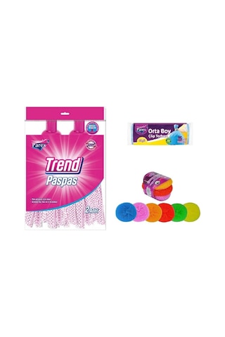 Parex Trend Pratik Paspas Ucu 2'li + Çizmez Ovma Teli 3'lü + Çöp Torbası Orta Boy 15'li