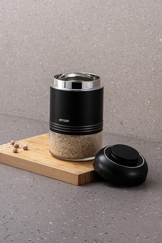 Emsan Moko Saklama Kavanozu 650 Ml Siyah