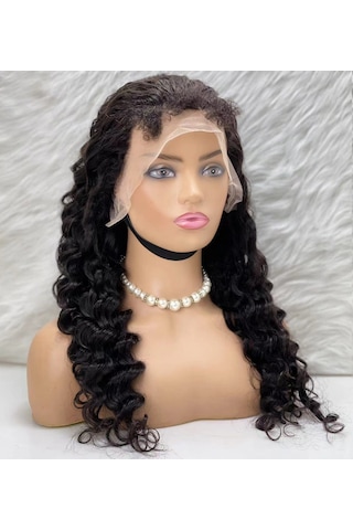 Gerçek Front Lace Tül Peruk Yoğun Dalgalı Doğal 65 70cm