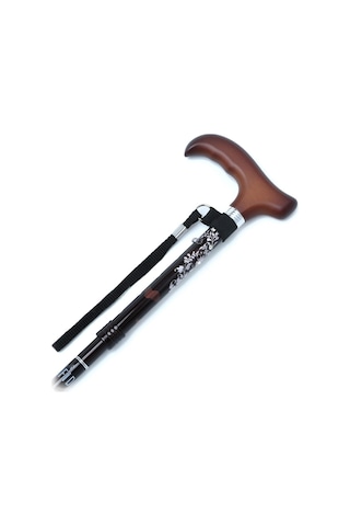 606saw Taşlı Katlanır Baston 9032-4 Siyah Desenli