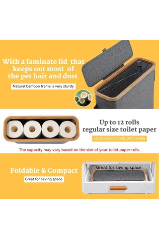 Tuvalet Kağıdı Kapalı Depolama Sepeti Bambu