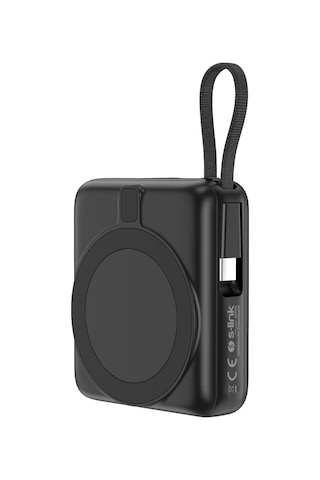 S-link M10l 10000 Mah Magsafe Uyumlu 15w Kablosuz Ve 22.5w Pd Hızlı Şarj Powerbank Siyah Siyah