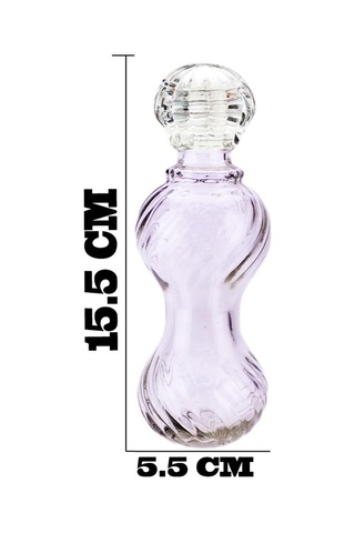 Tahtakaletoptanci Şişe Cam Saray Kapaklı Çizgi Desenli Vazo 100 Cc (10 Adet)