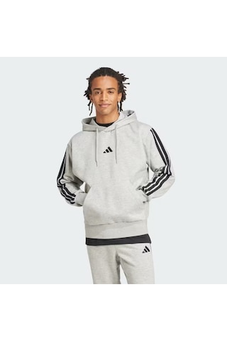 Adidas Essentials 3 Şeritli Erkek Polar Sweatshirt Je6302 Gri