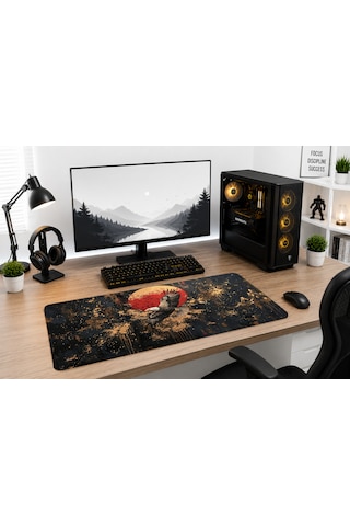 Karışık-2 30x70 Gaming Kaymaz Taban Oyuncu Ultra Pürüzsüz Mousepad 30cm By 70cm