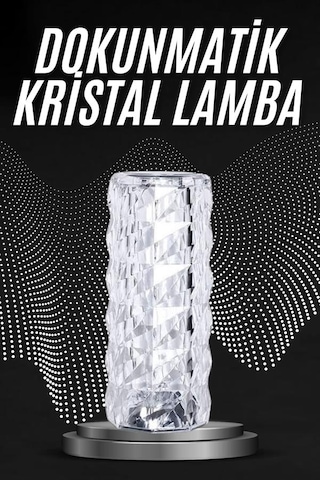 Kristal Lamba Masa Lambası Şarjlı Masa Lambası Dokunmatik Sensör Gldısptm - 88 Usb Şarjlı