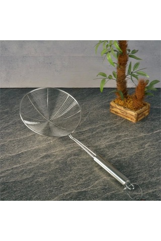 Çelik Yağ Kevgiri 18cm 76109 Gümüş