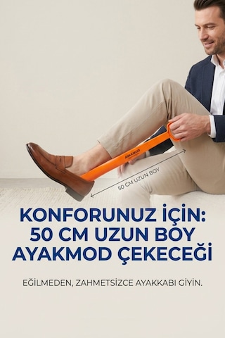 Ayakmod Turuncu Hafif Esnek Büyük Boy Ayakkabı Çekeceği