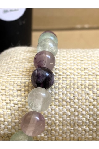 Florit Doğal Taş Bileklik 8 MM Aa Kalite Mühürlü Çok Renkli