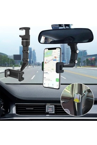 Tr Multifonksiyonel 360 Derece Ayarlanabilir Araba Dikiz Ayna Montaj Telefon Tutucu Gps Telefon Tutucu Diğer