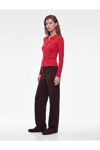 Koton Normal Bel Yan Cepli Düğmeli Straight Fit Kumaş Pantolon Kahverengi 7wak40027ek Kahve