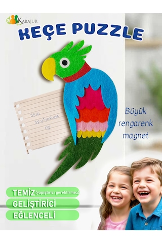 Keçe Papağan Magnet Yaratıcı Yapım Seti - Çocuklar İçin Eğitici Aktivite