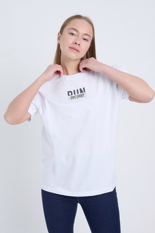 Velvoria Unisex Oversize Beyaz Run T-shirt