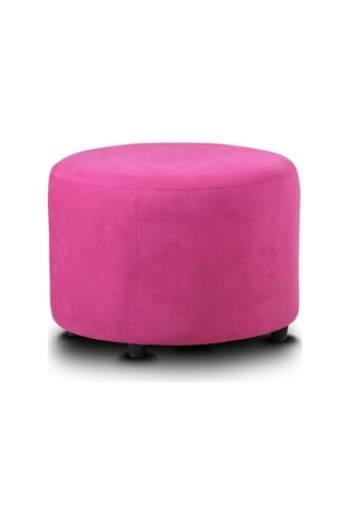 Circle Pembe Kumaş Puf Ofis Koltuk Pembe